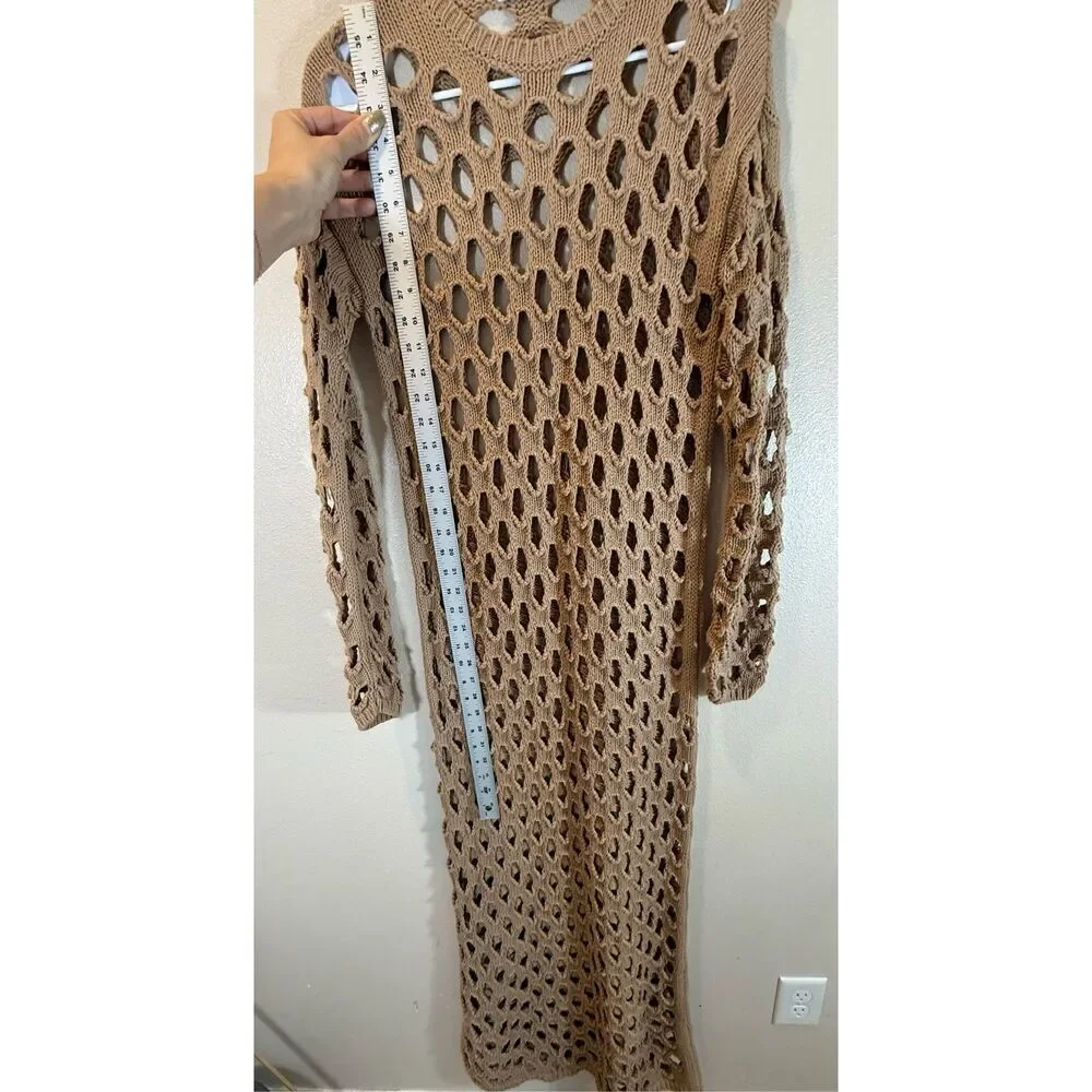 NWOT NA-KD Hole Knitted Maxi Dress Beach Cover-up Women’s Medium